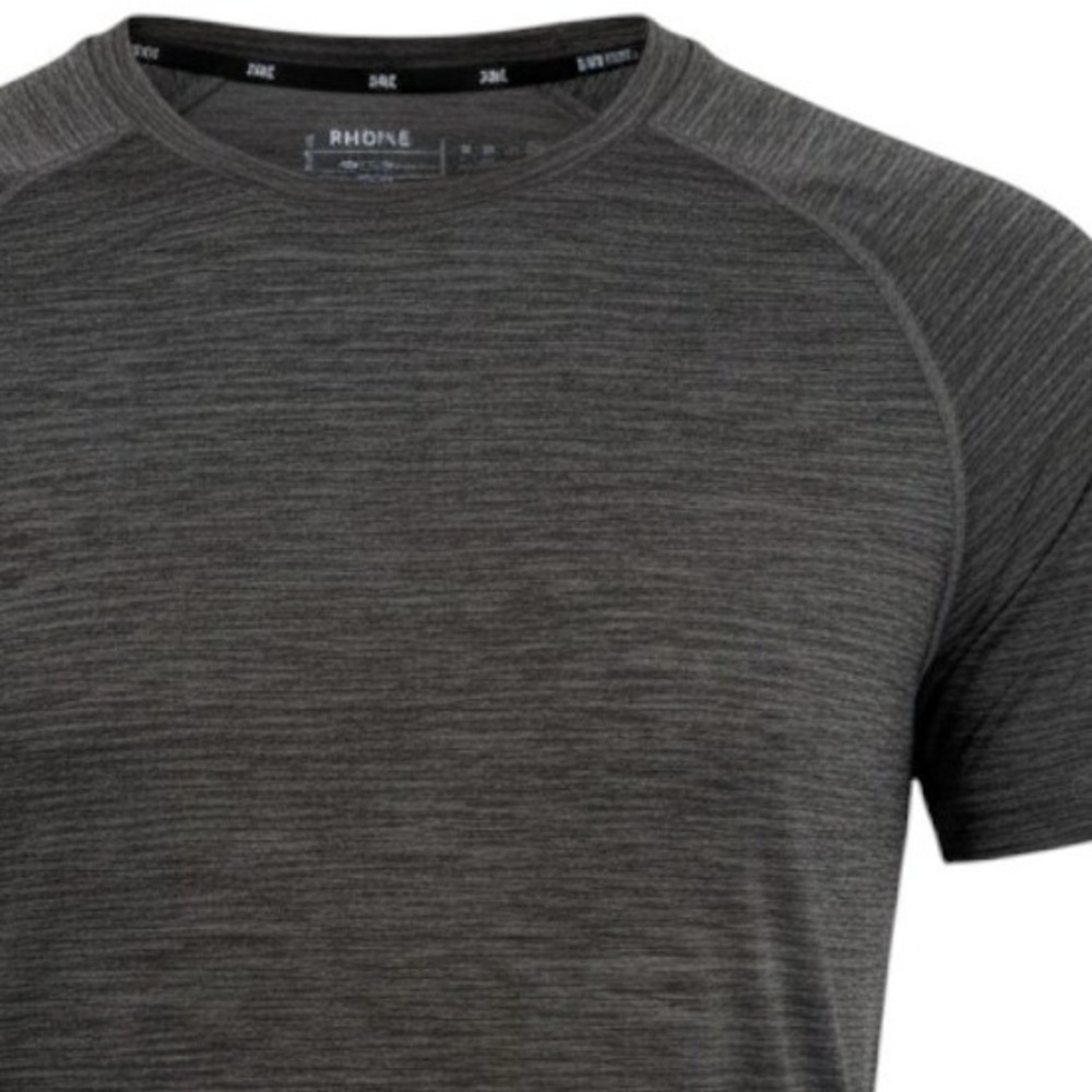 Rhone Reign Training Shirt Mens XL Charcoal Gray Space Dye Short Sleeve 100429